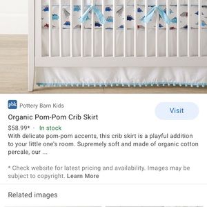 PBK Pom pom crib skirt- no stains/rips